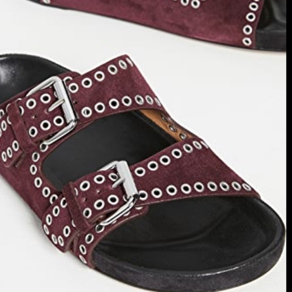 Isabel Marant Lenyo suede grommet slides - Picture 4 of 12
